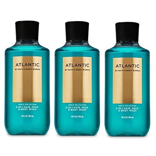 Bath and Body Works For Men ATLANTIC 3-in-1 Hair, Face & Body Wash - Value Pack Full Size