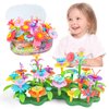 GILI Flower Garden Building Stacking Toys - Build a Bouquet Sets for 4 5 6 Year Old Toddler Girls Arts and Crafts for Little Kids Age 3yr Up Best Top Christmas Birthday Gifts for Creativity Play