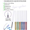 Chameleon Glitter Eyeliner Liquid, Pink Purple Metallic Satin High-Pigmented Color Multi-Reflective Finish Glitter Eye Liner Eyeshadow Pen,Smudge-proof,Longwear,Ultra-Fine Tip Eyeliner,for Eye Makeup-06