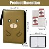 LelonHo Trading Card Binder 4 Pocket，Fits 400 TCG MTG Cards with 50 Removable Sleeves,3-Ring Card Holder Album with Zipper，Collection Card Holder Case Binders Book Gifts for Boys Girls（Bear）