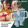 34HD Christmas Gifts for Dad from Son Daughter Wife, It's Dad Tumbler 40oz, Dad Coffee Tumbler with Handle and Straw, Best Dad Mug, Blue Dad Cup, Dad Birthday Gifts Idea