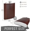 Leather American Flag Hip Flask - Leak Proof Food Grade Stainless Steel for Whiskey or Bourbon Liquor | Bonus Funnel (USA 8 Ounce Flask, Brown Leather Wrap)