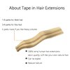 Balayage Tape in Hair Extensions Human Hair, Ombre Golden Brown to Bleach Blonde Tape in Human Hair Extensions Real Hair Extensions 16 Inch 30g 20pcs Silky Straight Highlight Seamless Human Hair