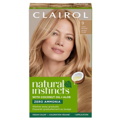 Clairol Natural Instincts Demi-Permanent Hair Dye, 9 Light Blonde Hair Color, Pack of 1, Packaging May Vary