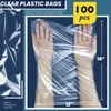 WFPLUS 100 Pack 12 x 15 inch 1 Mil Clear Plastic Flat Poly Bags, Clothing Merchandise Bags, for Food, Bread, Dough, Clothes Packaging, Storage, Gift Bag