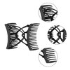 4 Pieces Stretchy Double Hair Clips: Adjustable Elastic Combs for Thick, Curly Hair - Majic Hair Accessories (Coffee and Black)