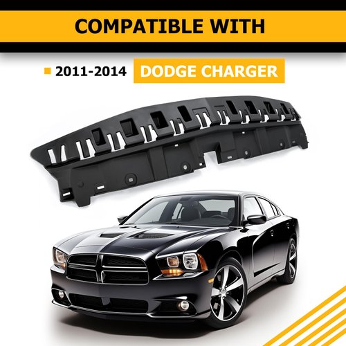 KUAFU Radiator Support Cover Compatible with 2011-2014 Dodge Charger Replacement for 68092604AA CH1037104 Upper Radiator Core Support Assembly Plastic Black