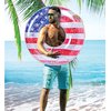 Inflatable USA Pool Float - Luxurious Ring Pool Float with Sparkling Silver Stars Confetti with Cute American Flag Pool Float Design, Perfect 4th of July Pool Float for Beach, Lake, and Pool - 36 Inch