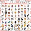 Cat Temporary Tattoos Themed Birthday Party Supplies Favors Decorations 96 PCS 8 Sheets Cute Fake Tattoo Stickers Party Games For Children Kids Boys Girls School Gifts Rewards Home Activity