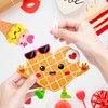 3sscha 123Pcs Valentine's Day Dessert Craft Kit for Kids DIY Make Your Own Ice Cream Cupcake Set Self-Adhesive Sticker Handmade Artwork Valentine Decor Classroom Home Activity Party Favor Supplies