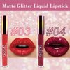 evpct 2Pcs Ruby Red & Dark Red Matte to Glitter Liquid Lipstick Long Lasting Lip Set Kit for Women Diamond Shiny Glitter Sparkly Glossy Metallic Shimmer Sparkle Waterproof Lipstick Lip Gloss 03+04