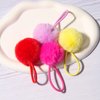 SUSULU Furry Hair Elastic Bands Faux Rabbit Fur Pompom Hair Ties Scrunchies for Women, Rubber Band with 5cm Ball Ponytail Holder Accessories Pack of 12pcs (Yellow)