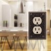 Amerelle 65DDB Filigree Wallplate, 1 Duplex Outlet, Cast Metal, Aged Bronze, 1-Pack