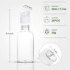 50ML Plastic Empty Bottles Clear Travel Containers Travel Size Bottles with Flip Cap, HDPE Squeezable Refillable Toiletry/Cosmetic Bottles - Set of 25 - Oval Design (clear)