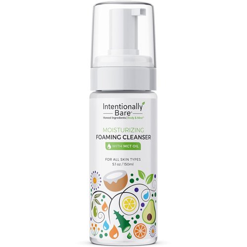 Intentionally Bare Gentle Face Cleanser with MCT Oil - Moisturizing & Anti Aging Oil Cleanser for Face - Gentle Foaming Face Cleanser for Dry Skin - Hydrating Face Cleanser for All Skin Types 5.1oz