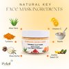 Korean Skin Care - Organic Turmeric Clay Mask Kit with Kaolin, Aloe Vera, Vitamin C, Shea Butter, Cruelty Free - Wooden Brush, Soft Cleansing Pad Cosmetic Remover