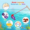 Wooden Magnetic Sight Word Fishing Game for Toddlers, Alphabet Fish Catching Games Puzzle with Letters, Homeschool Sight Word Educational Toy for Age of 3,4,5,6 Year Old Kids, Boys & Girls