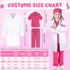 YADIYA Doctor Costume for Kids Scrubs Real Stethoscope Lab Coat Halloween Costumes Career Day Costume For Kids Girls 3-12
