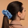 Silk Scrunchies,Elastic Bands Ponytail Holder Silk Satin No Damage, Soft Satin Scrunchies,Hair Accessories Hair Scrunchies Suitable for Women Girls for Thick Thin Fine Curly hair (Blue-Gray)