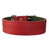 Genuine Leather Dog Collar 1.75" Wide Padded (Neck Circumference: 15"-18", Red)