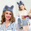 Hofar Face Wash Headband Hairband with Rabbit Bunny Ears and Lace Coral Fleece Cartoon Cute Creative Hair Accessories