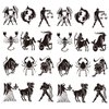 Oottati 2 Sheets Waterproof Small Cute Fake Hand Neck Temporary Tattoos Stickers Black Zodiac Signs Totem Leo Sagittarius Virgo Scorpio Taurus
