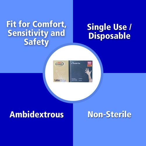 Chef's Star Medium Powder Free Latex Gloves, 100 Gloves Per Box