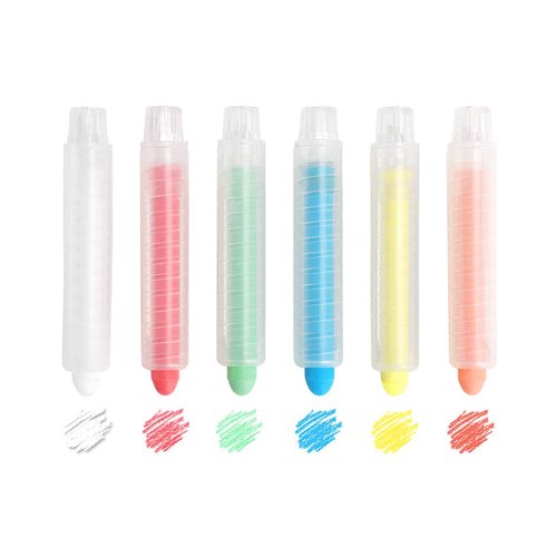 Childrens Drawing Chalks Kids Toddlers Colored Dustless Chalk Teachers Kids School Office Drawing Chalks Kids Activity Indoor Outdoor Toys Blackboard Chalk Artwork Chalk Stencil Set Non-Toxic 6PCS