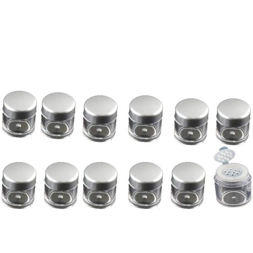 Clear Plastic Loose Powder Jar,5g Mini Makeup Loose Powder Box Cosmetic Powder Bottles Container Cosmetic Powder Sample Pots Bottles With 12 Holes, 12 pcs