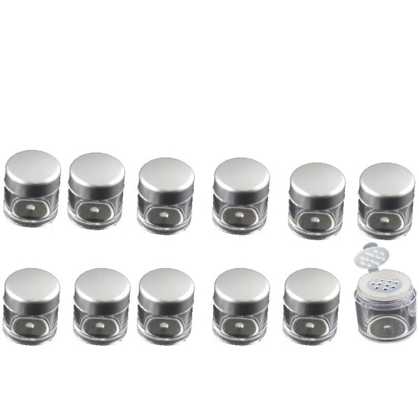 Clear Plastic Loose Powder Jar,5g Mini Makeup Loose Powder Box Cosmetic Powder Bottles Container Cosmetic Powder Sample Pots Bottles With 12 Holes, 12 pcs