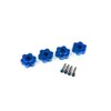 Traxxas 8956X Wheel Hubs, Hex, Aluminum (Blue-Anodized) (4)/ Screw Pins (4)