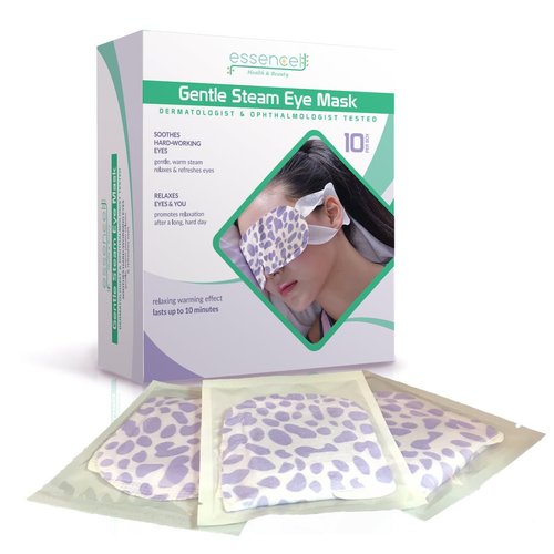 EssencellHB Steam Eye Mask for Dry Puffy Eyes, Dark Circles, Fragrance Free Heated Eye Mask for Sleeping, Travel or at Work.-10pcs