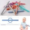 YAPROMO Silicone Baby Teether Tubes for Infants with Nursing Biting Chewing - 3 Pack 3 Pcs-Blue&Beige&Grey
