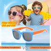Ricawa 4 Pack Kids Sunglasses, Foldable Toddler Sunglasses Age 2-4 6-8 10-12 Boys Girls, Polarized Sunglasses for Kids(Rectangle)