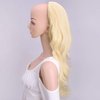 24" Long Wavy Clip in Half Head Tied Wig Blonde Premium Japanese Synthetic Kanekalon fibers Hair Extensions For Women 210g 8#