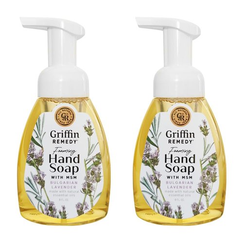 Griffin Remedy Foaming Hand Soap - Lavender Essential Oils and Organic MSM, Moisturizing, All-Natural, Paraben-Free 8 fl oz, 2 count