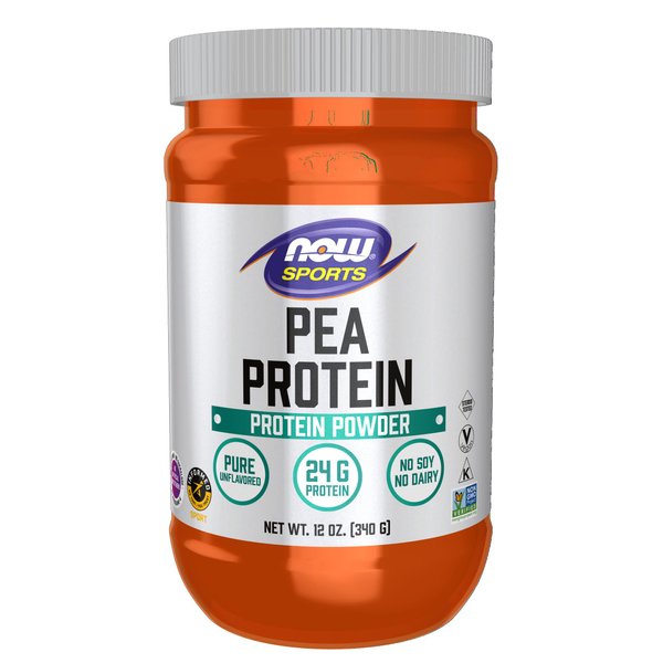 NOW Sports Nutrition, Pea Protein 24 g, Easily Digested, Unflavored Powder, 12-Ounce