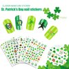 10 Sheets St. Patrick's Day Nail Art Stickers Shamrocks Nail Decals 3D Self-Adhesive Luck of The Irish Sticker Decals Leprechaun Hat Green Shamrock Nail Design Sticker for Women Girls DIY Manicure Art