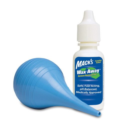 Mack's Wax Away Ear Wax Removal System - 0.5 FL OZ Ear Drops with Ear Syringe