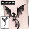 INKARTLINK Temporary Tattoos, Semi Permanent Tattoo Adult Art Design Waterproof Temp Tattoo Party Favors Tattoo Stickers Realistic Look, No Adhesive, Lasts 1-2 Weeks Black (Western Dragon)