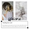 Unicra Bride Crystal Wedding Hair Comb Silver Bridal Headpiece Sparkly Rhinestone Hair Accessorie for Women and Girls (A-Silver)