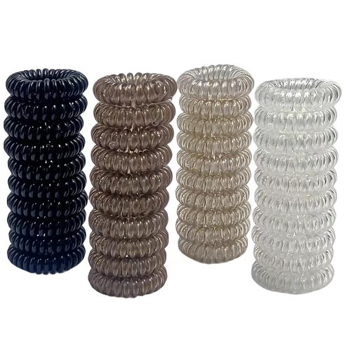 PNEIFON Spiral Hair Ties 40 pcs No Crease Elastic Ponytail Holders Hair Ring Leopard Phone Cord Traceless Hair Rubber Bands Suitable for All Hair Types (style4)