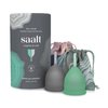 saalt Twin Pack - Reusable Medical-Grade Silicone Period Cup - Wear for 12 Hours Soft & Original firmness (Small)