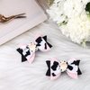 PLwelth 2Pcs Cow Print Hair Bow Clips for Girls Toddlers Cute Moo Cow Hair Barrettes Pink Cow Bow Hairpins Non Slip Bow Hair Clips for Theme Birthday Party Dress Outfit Costume Decoration Accessories
