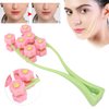 Flower Type Massage Roller, face Massage Roller Plastic Material Letter Shaped face Massager (Pink)