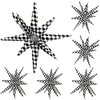 Black And White Checkered Balloon One-Piece Explosion Star Balloon 4D Checkerboard Race Car Birthday Supplies Racing Party Decoration, 6 Pack Black White Checker Spike Balloons With 14 Pointed Cone