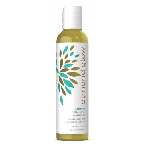 Home Health Almond Glow Body Lotion, Jasmine - 8 fl oz - Moisturizes & Revitalizes the Skin - Includes Vitamin E + Peanut, Olive & Lanolin Oils - Non-GMO, Vegetarian Friendly
