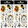 Indian Head Tribal Chief Waterproof Temporary Tattoos Fake Tattoo For Neck Arm Hands Leg Body Art Sticker Decal Festival Body Paint Adults Men and Women (Pack 2 PCS.)
