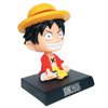 ITUBLE One Piece Bobbleheads Anime Luffy Figure Bobblehead Action Figures Car Dashboard Decorations Accessories Interior Birthday Cake Toppers Phone Holder for Women Men Boys Girls