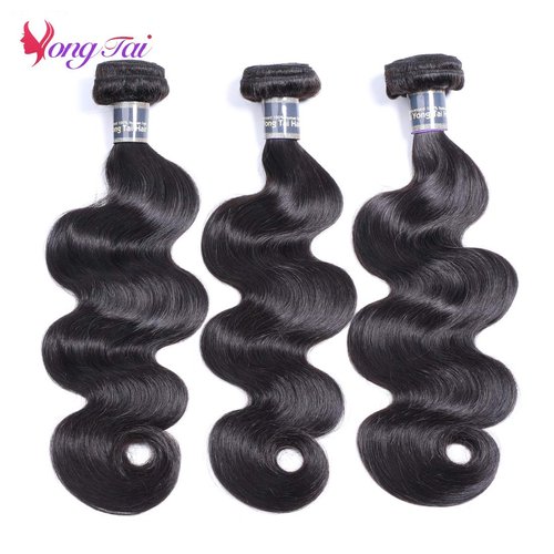 Body Wave Bundles Human Hair 16 18 20 Inch Unprocessed Brazilian Weave Bundles Human Hair 3 Bundles Deals Yuyongtai 1B Color Body Wave Virgin Hair Extensions